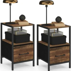 Tables de nuit effet bois vieilli*IDMarket Sale