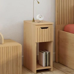 Tables de nuit effet lattes et bois*IDMarket Sale