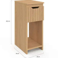 Tables de nuit effet lattes et bois*IDMarket Sale