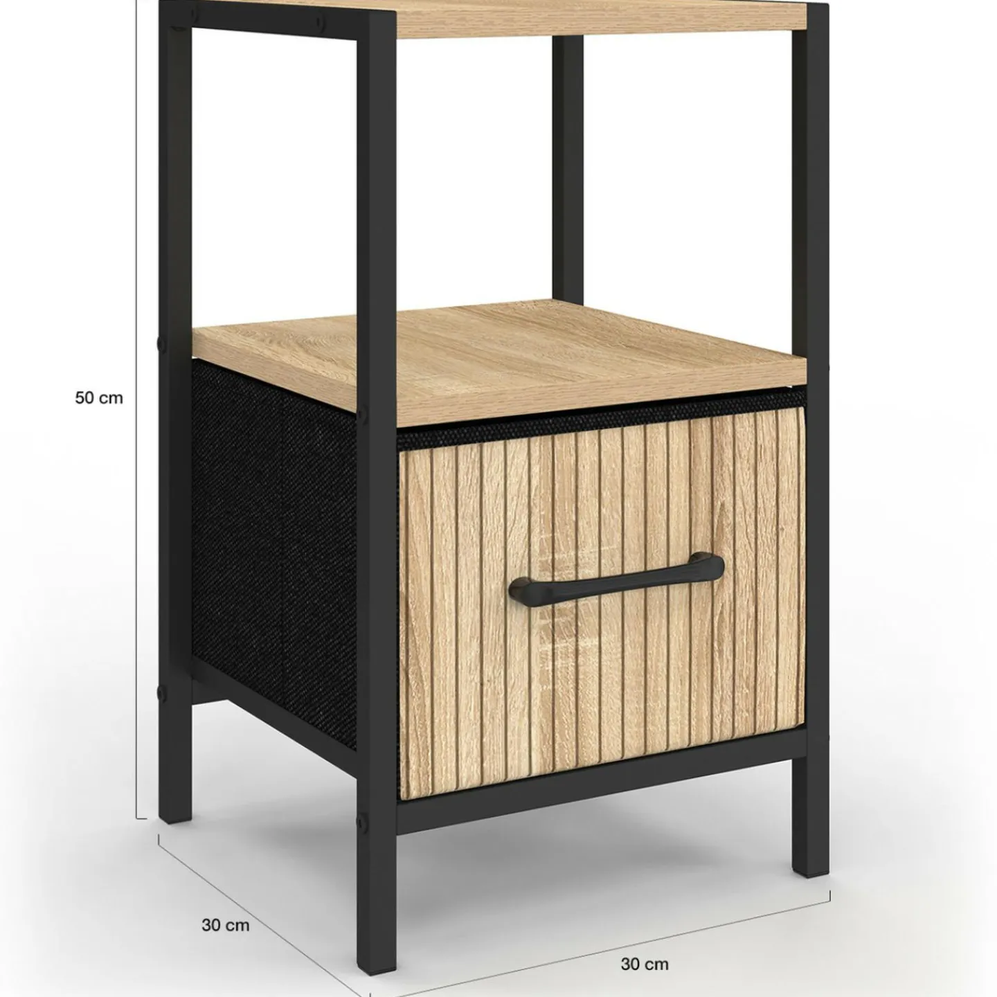 Tables de nuit effet lattes*IDMarket Online