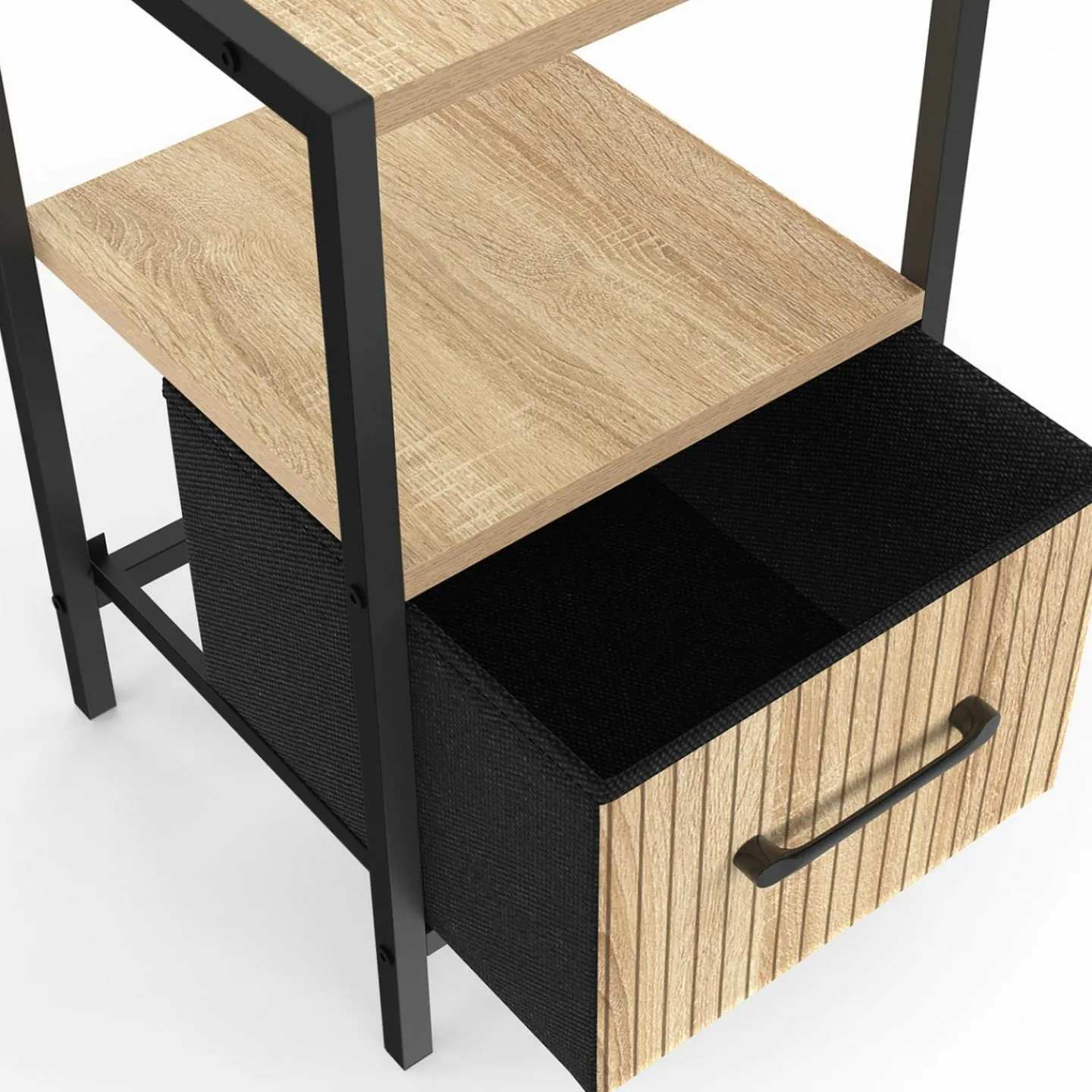 Tables de nuit effet lattes*IDMarket Online