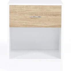 Tables de nuit en bois blanc et façon hêtre avec tiroir*IDMarket Best