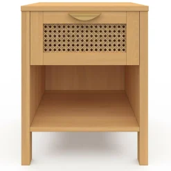 Tables de nuit en bois clair avec un tiroir et une niche*IDMarket Discount