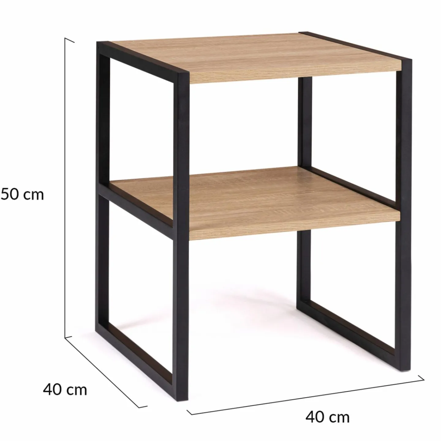 Tables de nuit industrielles bois et métal noir*IDMarket Hot