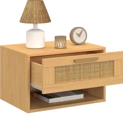 Tables de nuit murales cannage et bois*IDMarket Hot