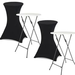 Tables hautes pliantes d’extérieur + housses noires*IDMarket Hot