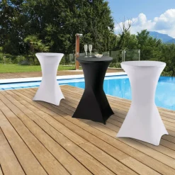 Tables hautes pliantes d’extérieur + housses noires*IDMarket Hot