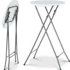 Tables hautes pliantes d’extérieur + housses blanches*IDMarket Best