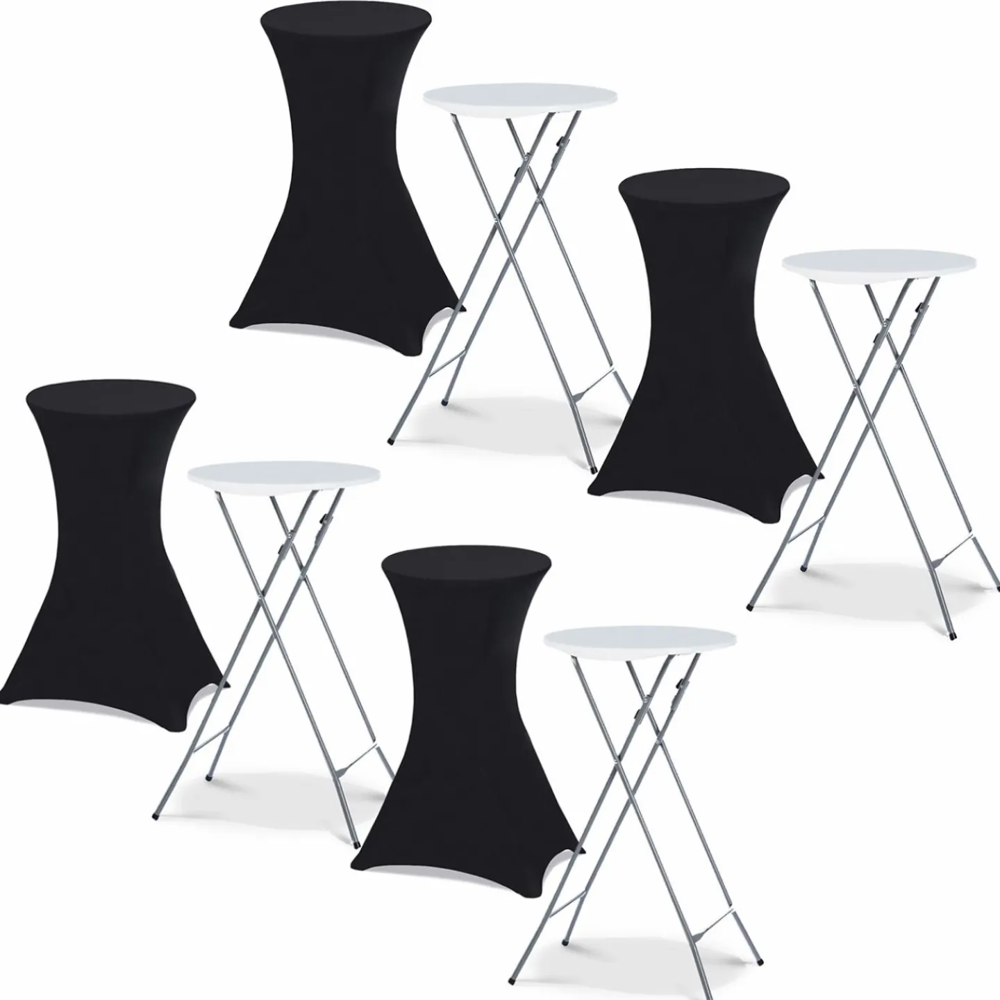 Tables mange-debout pliantes avec housse noire*IDMarket Best