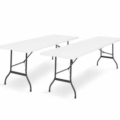 Tables pliantes d'extérieur 180 cm blanche*IDMarket Online