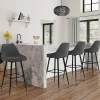 Tabourets de bar confortables en velours gris foncé avec accoudoirs*IDMarket Discount