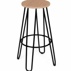 Tabourets de bar industriel bois et métal*IDMarket Best