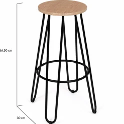 Tabourets de bar industriel bois et métal*IDMarket Best