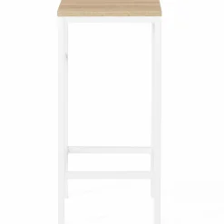 Tabourets de bar métal blanc et bois style industriel*IDMarket