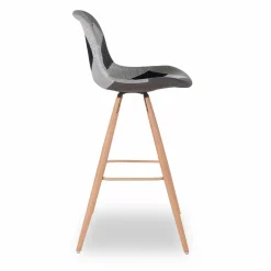 Tabourets de bar scandinaves patchworks noir, gris et blancs*IDMarket Outlet