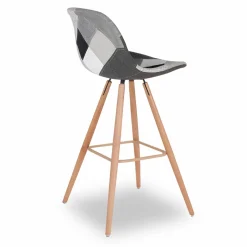 Tabourets de bar scandinaves patchworks noir, gris et blancs*IDMarket Outlet