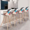 Tabourets de bar scandinaves patchwork multicolore*IDMarket Online