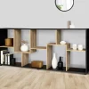 Étagère 161 cm double position bois imitation hêtre et noir*IDMarket