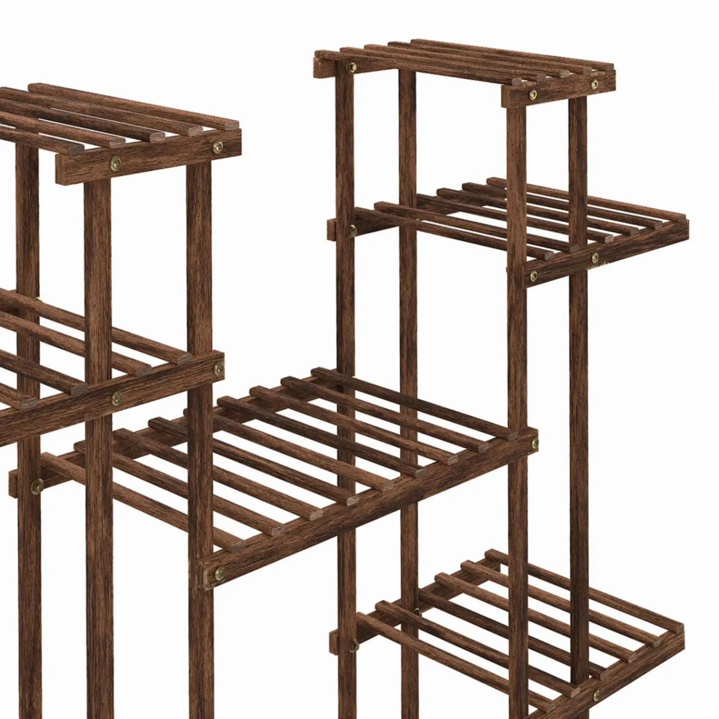 Étagère à pots de fleurs en bois de sapin 8 niveaux et roulettes*IDMarket Clearance