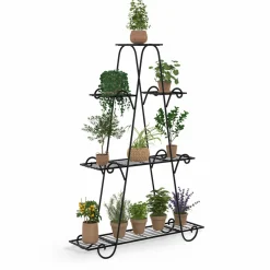 Étagère à pots de fleurs en métal avec 9 niveaux*IDMarket Discount