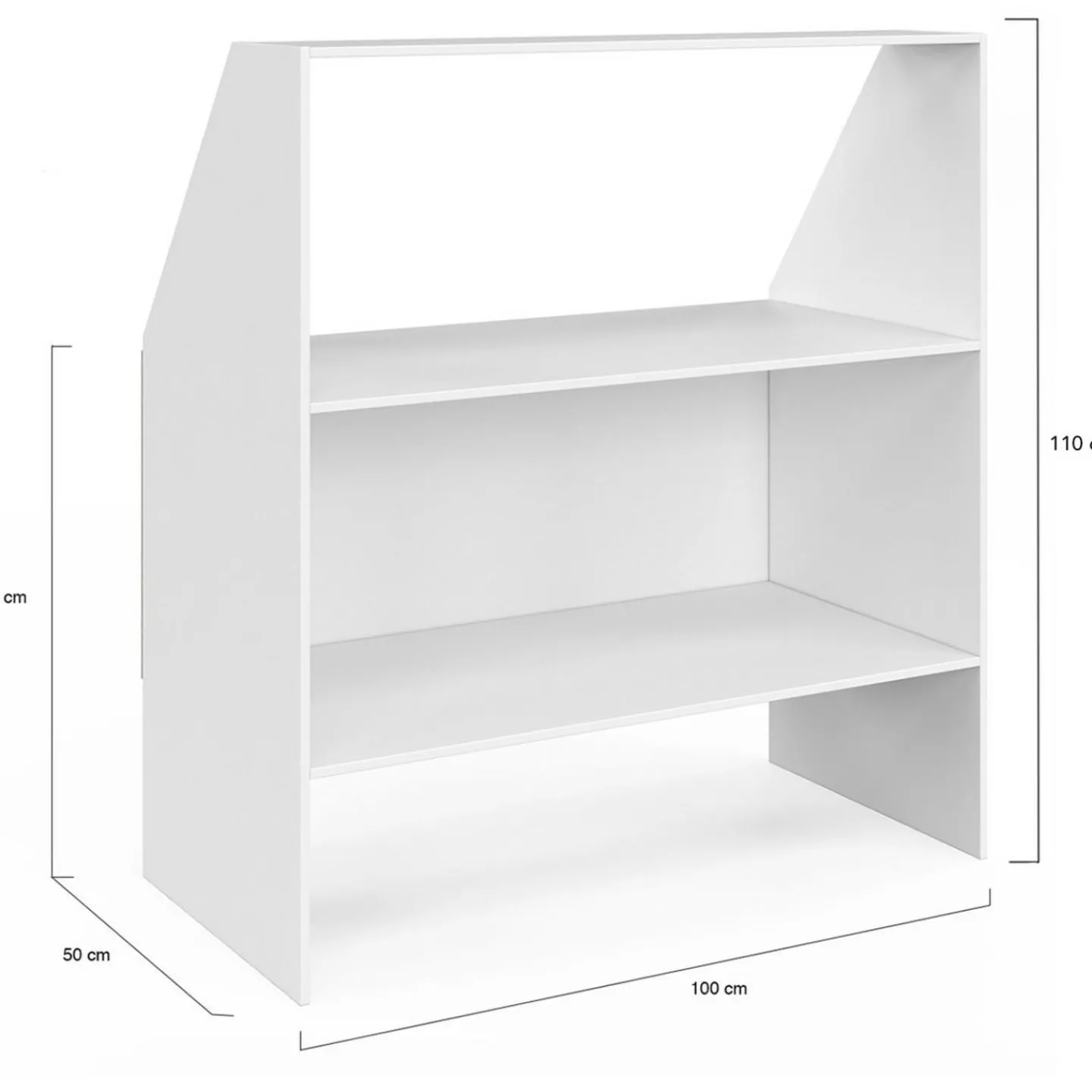 Étagère sous pente blanche 2 niveaux*IDMarket Outlet