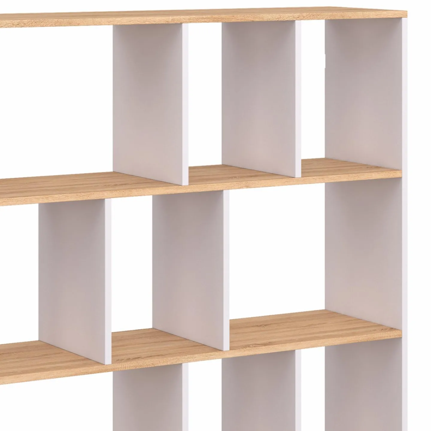 Étagère bibliothèque 4 niveaux blanc et effet bois 143 cm*IDMarket Clearance