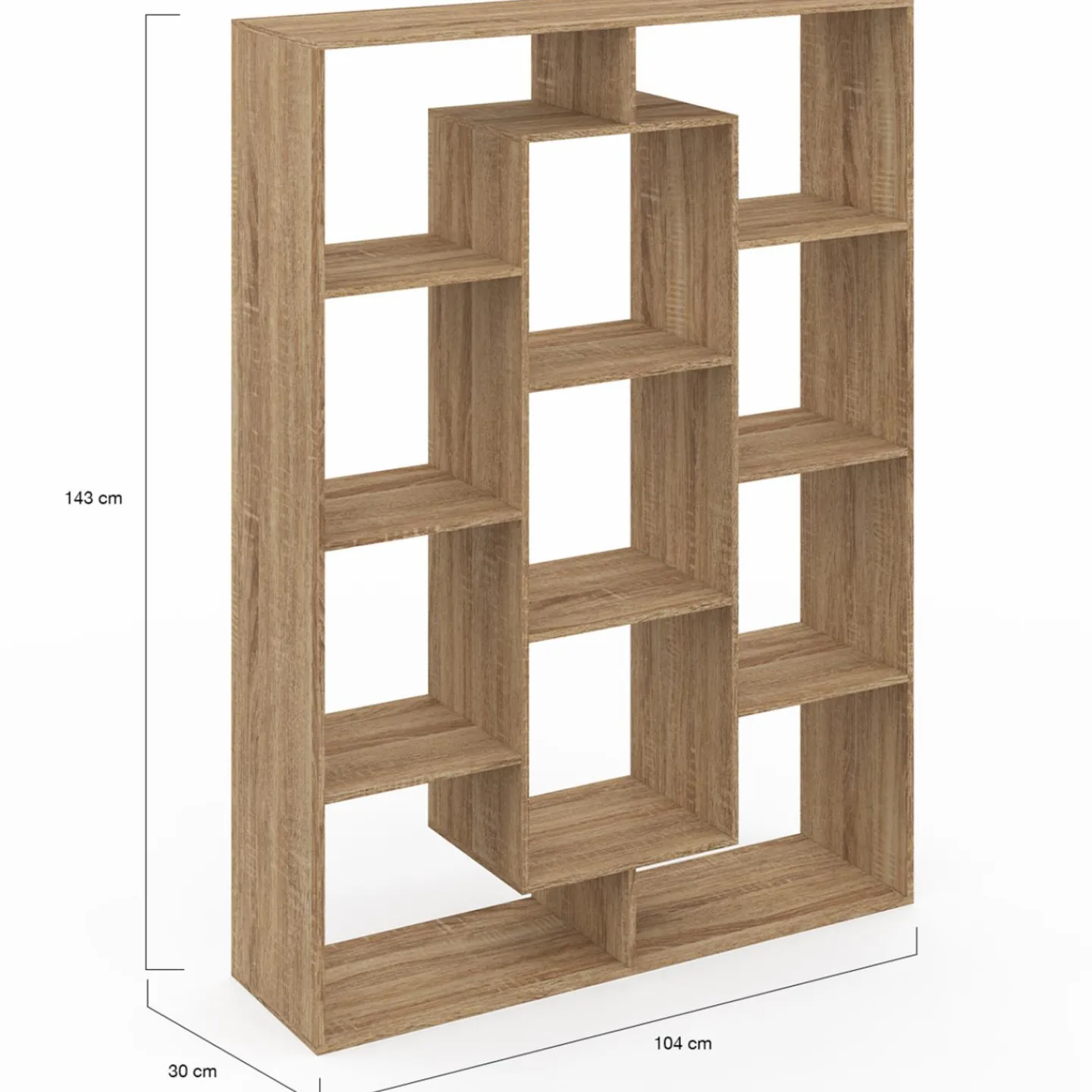 Étagère bibliothèque avec 11 compartiments effet bois*IDMarket