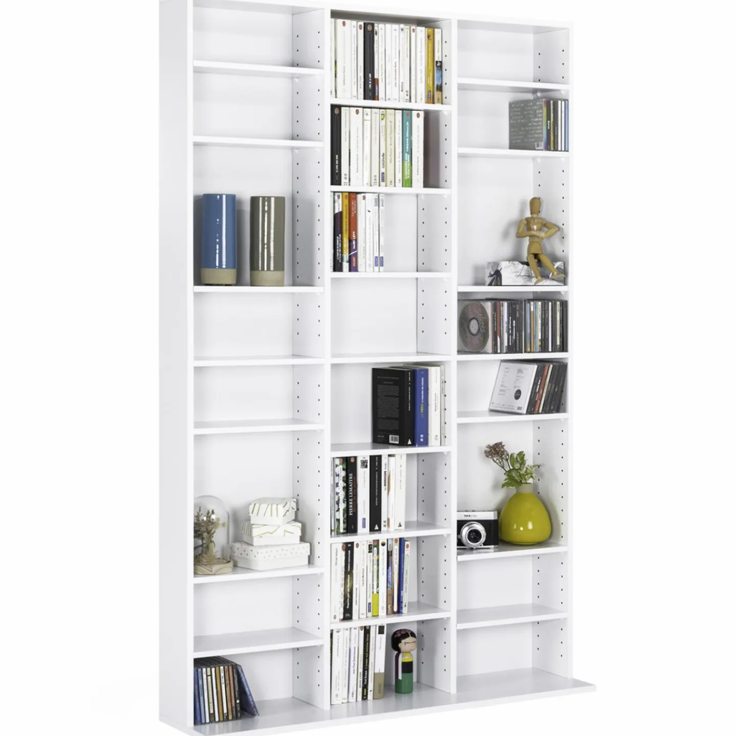 Étagère bibliothèque bois blanc 30 cases modulables*IDMarket Online
