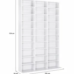Étagère bibliothèque bois blanc 30 cases modulables*IDMarket Online