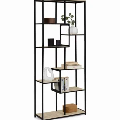 Étagère bibliothèque design industriel 161 cm 8 niveaux asymétrique*IDMarket Hot