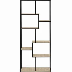 Étagère bibliothèque design industriel 161 cm 8 niveaux asymétrique*IDMarket Hot
