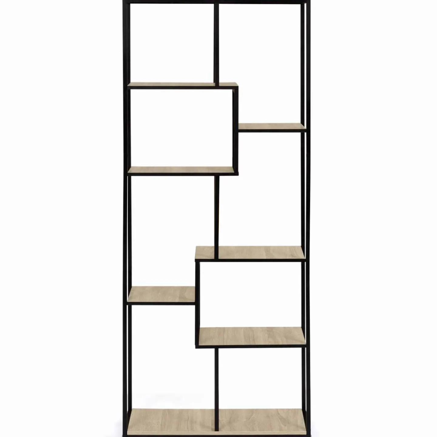 Étagère bibliothèque design industriel 161 cm 8 niveaux asymétrique*IDMarket Hot