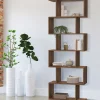 Étagère bibliothèque en forme de S effet noyer 189 cm*IDMarket Discount