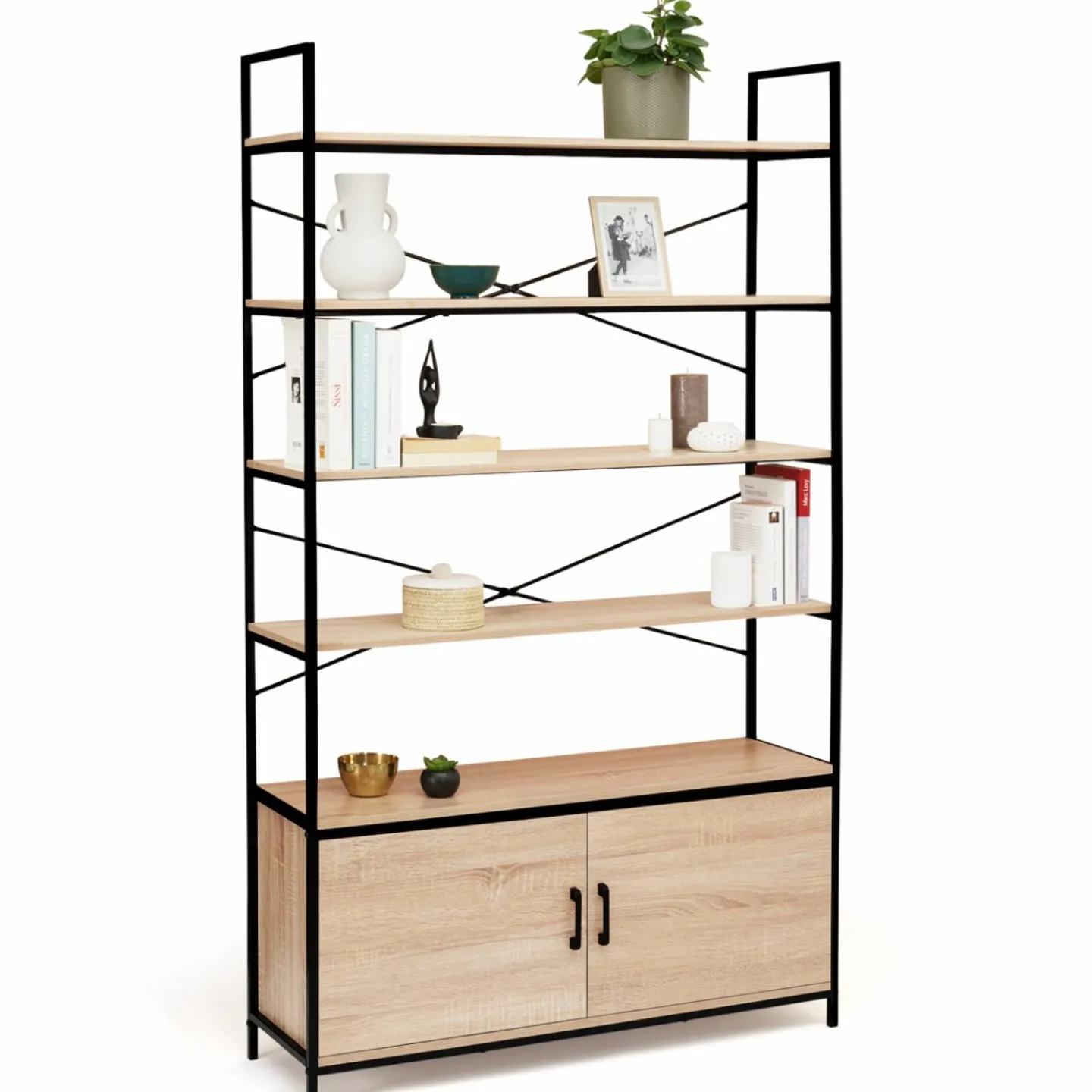 Étagère bibliothèque industrielle 170 cm*IDMarket Clearance