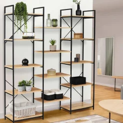 Étagère bibliothèque industrielle bois et métal 170 cm*IDMarket Sale