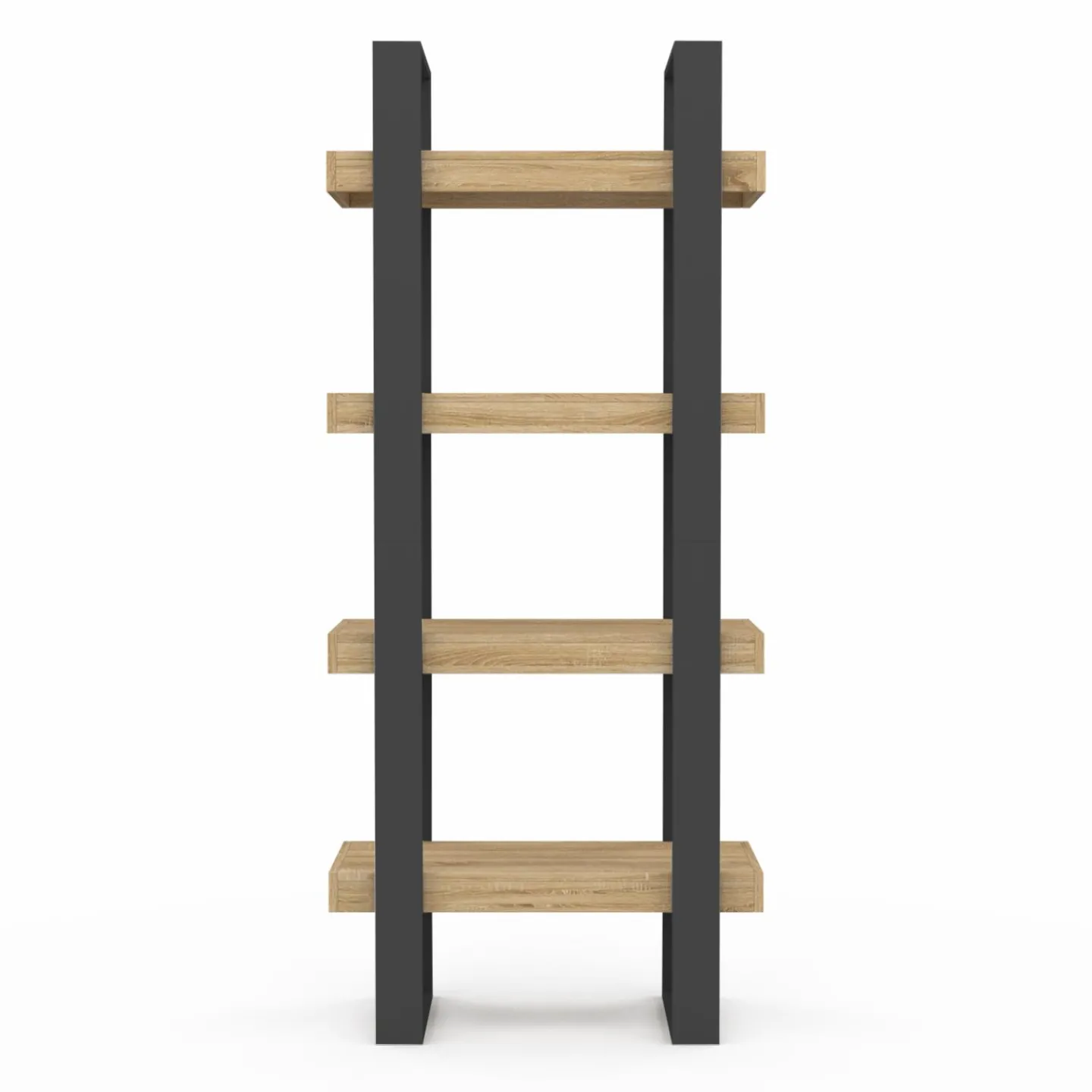 Étagère bibliothèque noire et bois 160 cm*IDMarket Discount