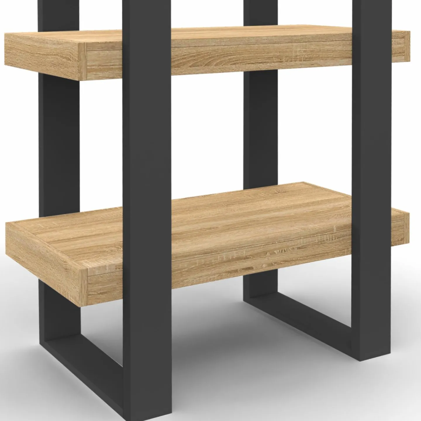 Étagère bibliothèque noire et bois 160 cm*IDMarket Discount