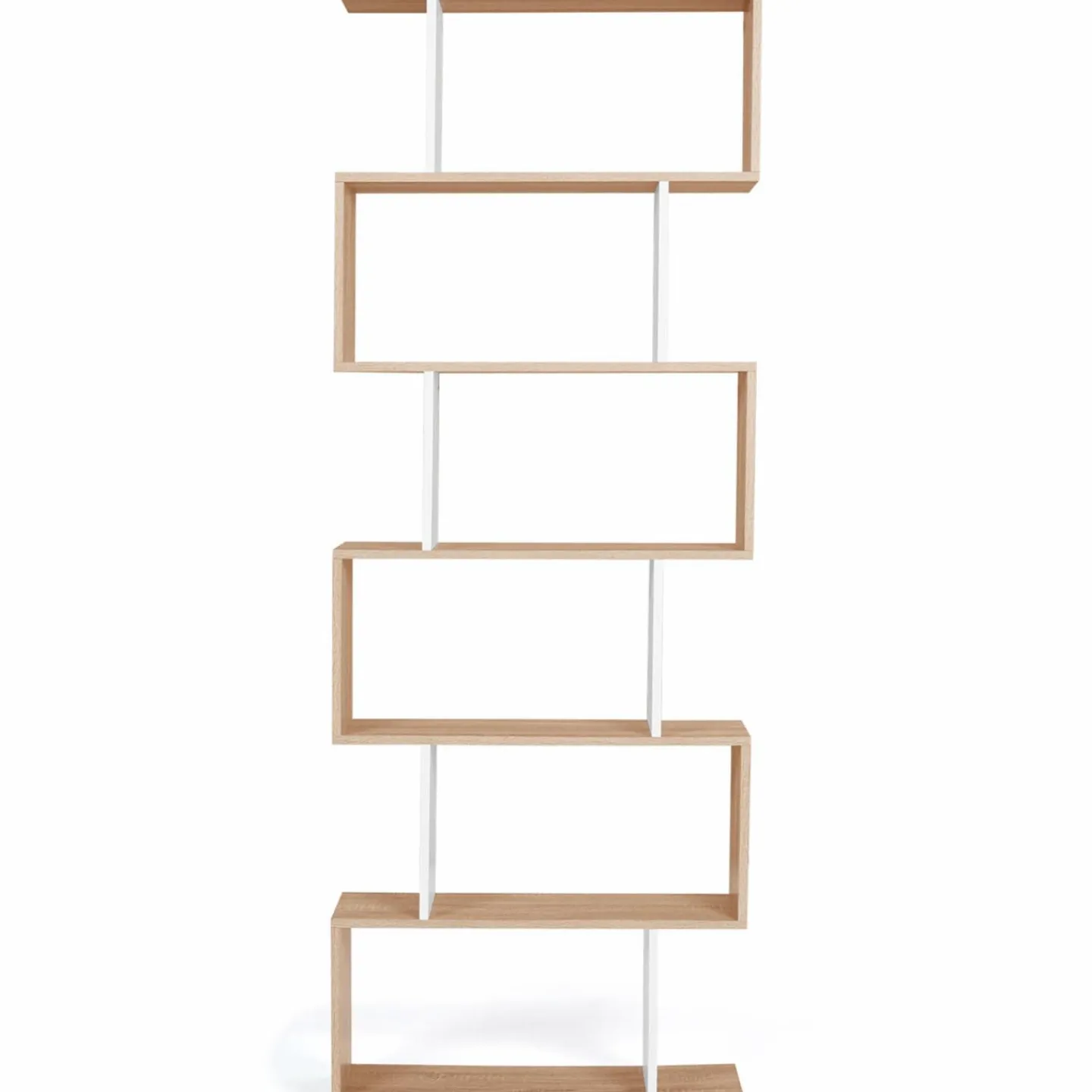 Étagère blanc et bois en S 6 niveaux*IDMarket New