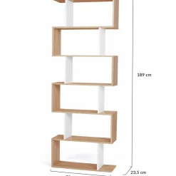 Étagère blanc et bois en S 6 niveaux*IDMarket New