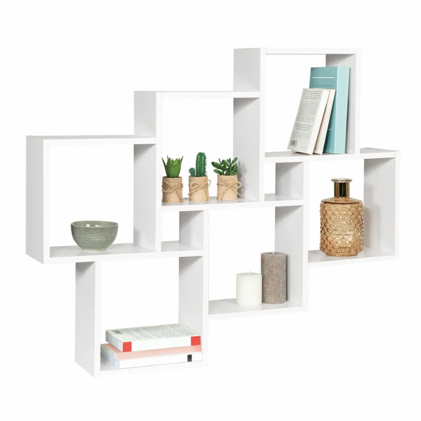 Étagère blanche murale avec 8 cubes*IDMarket Sale