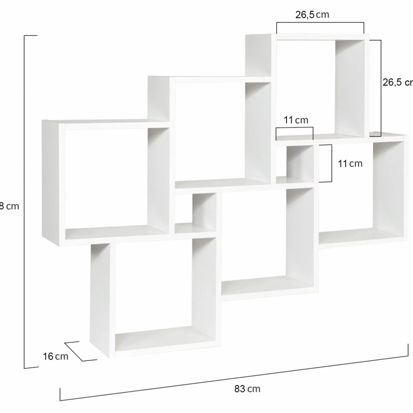 Étagère blanche murale avec 8 cubes*IDMarket Sale