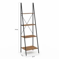 Étagère échelle industrielle effet vieilli 4 niveaux 170 cm*IDMarket Best