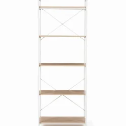 Étagère industrielle bois et métal blanc 5 niveaux*IDMarket Clearance