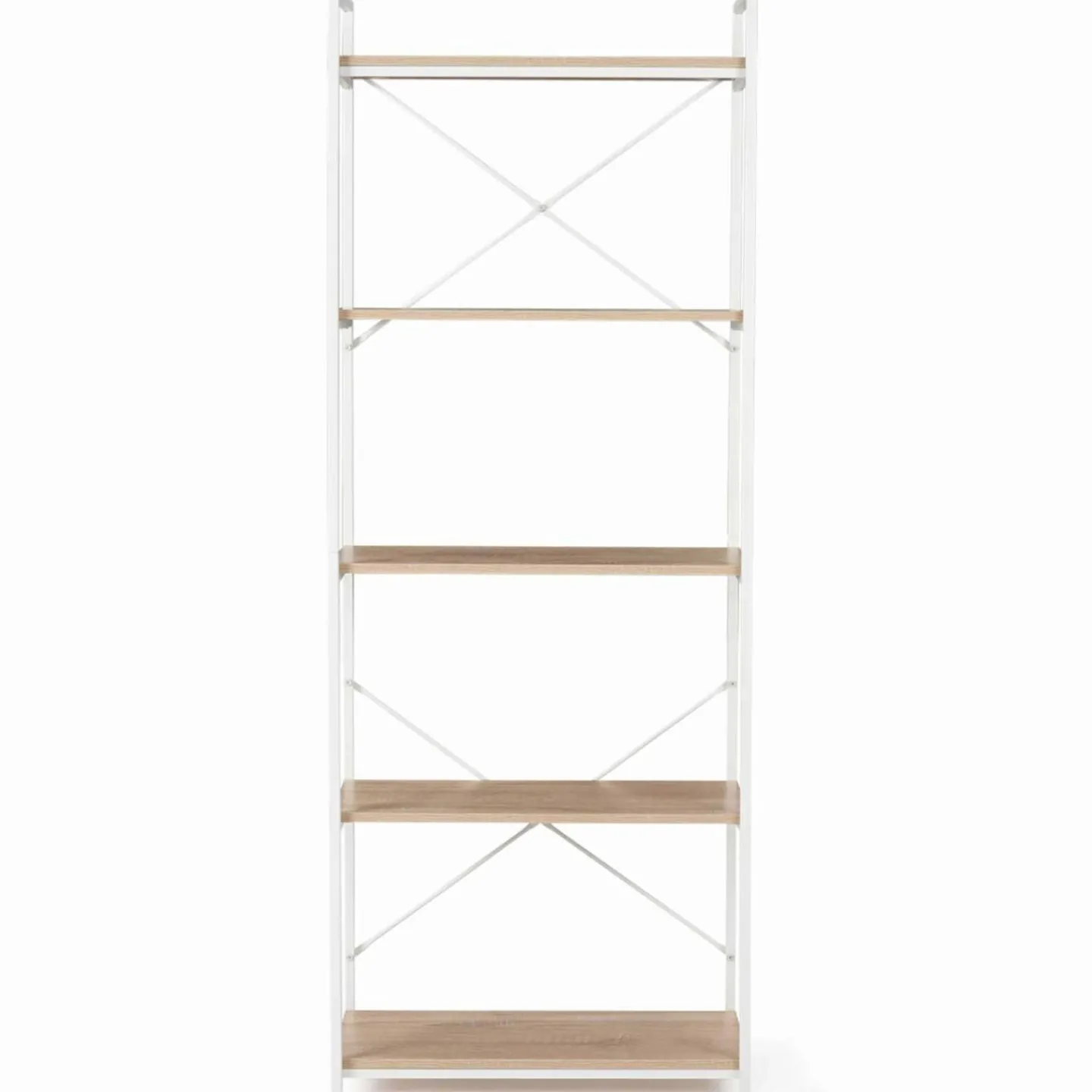 Étagère industrielle bois et métal blanc 5 niveaux*IDMarket Clearance