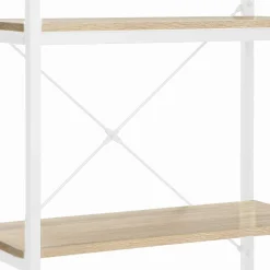 Étagère industrielle bois et métal blanc 5 niveaux*IDMarket Clearance