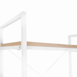 Étagère industrielle bois et métal blanc 5 niveaux*IDMarket Clearance