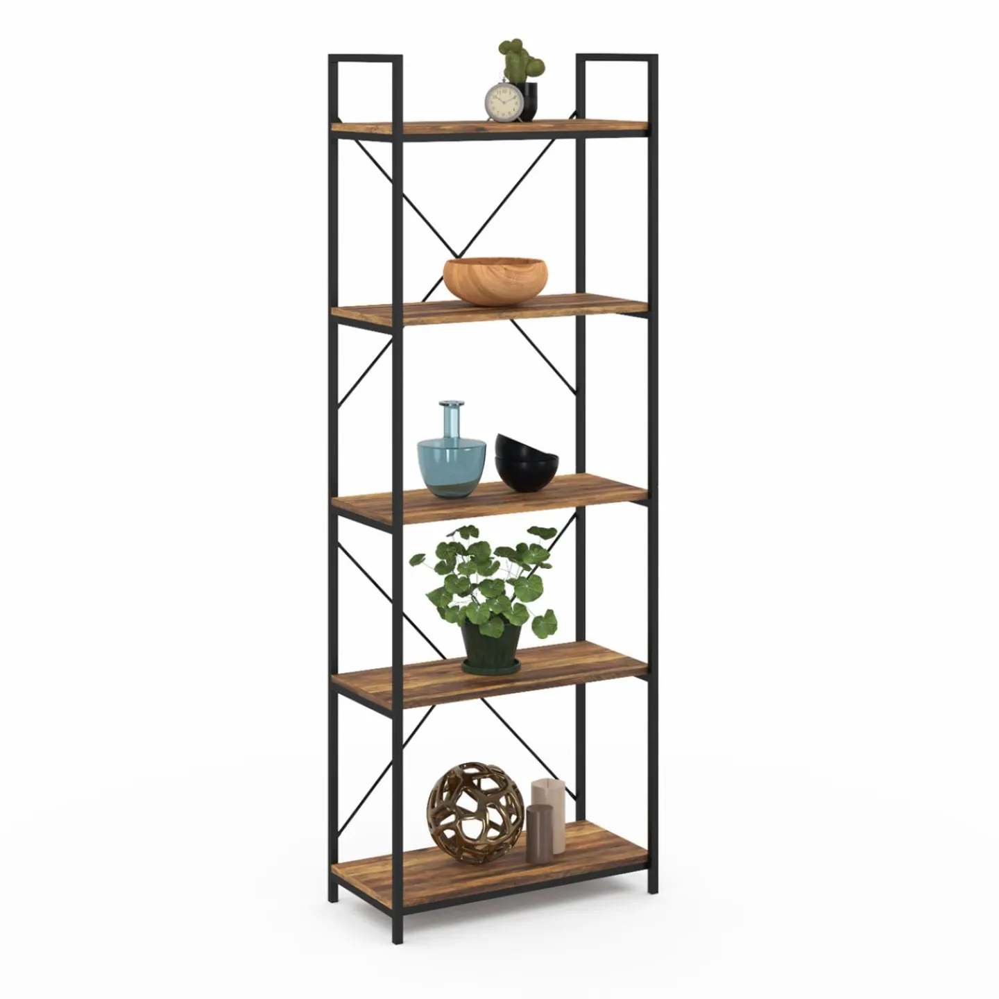 Étagère industrielle effet vieilli 5 niveaux 170 cm*IDMarket