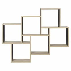 Étagère murale bois et noir double position*IDMarket Hot