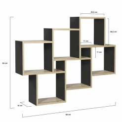 Étagère murale bois et noir double position*IDMarket Hot