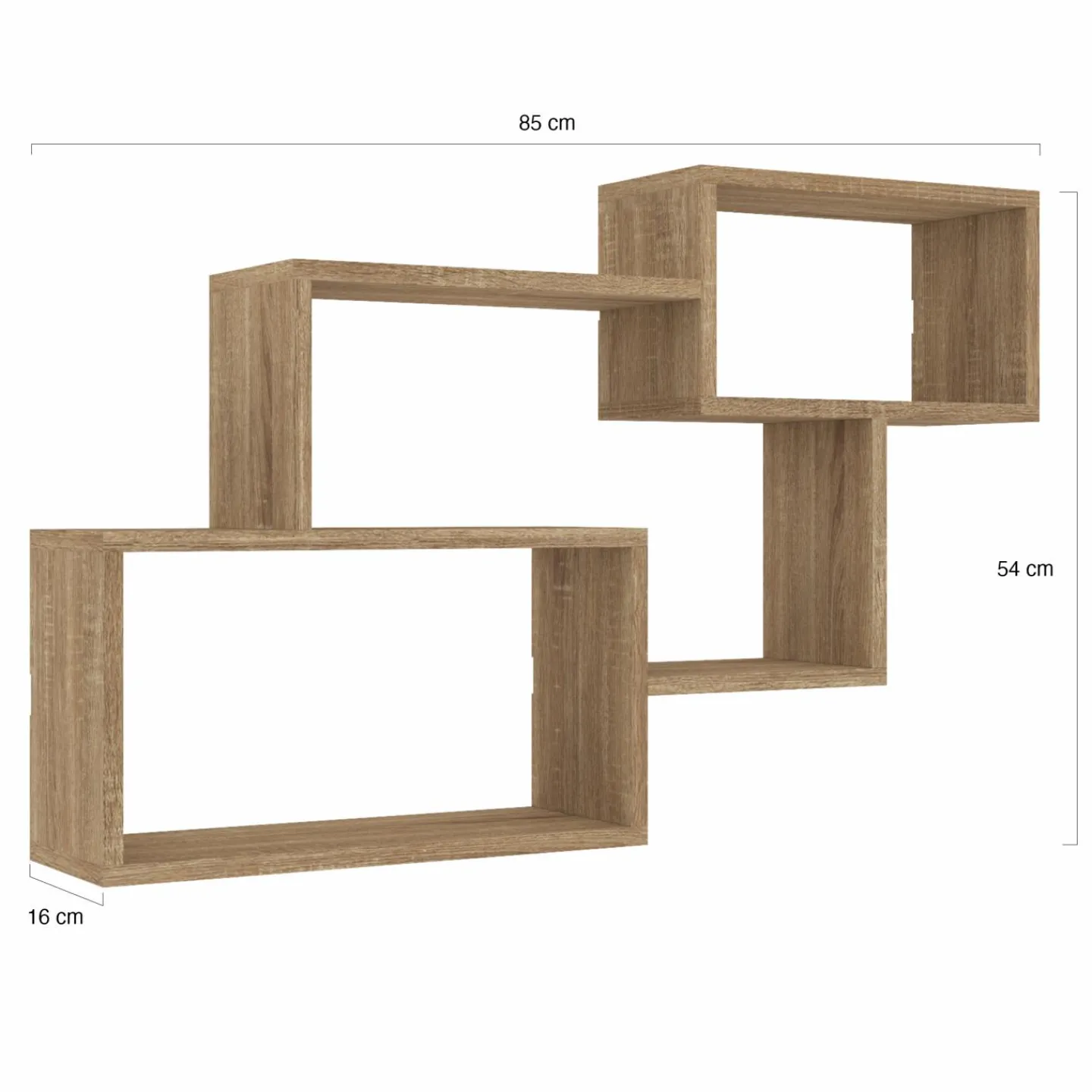 Étagère murale bois façon hêtre double position*IDMarket New